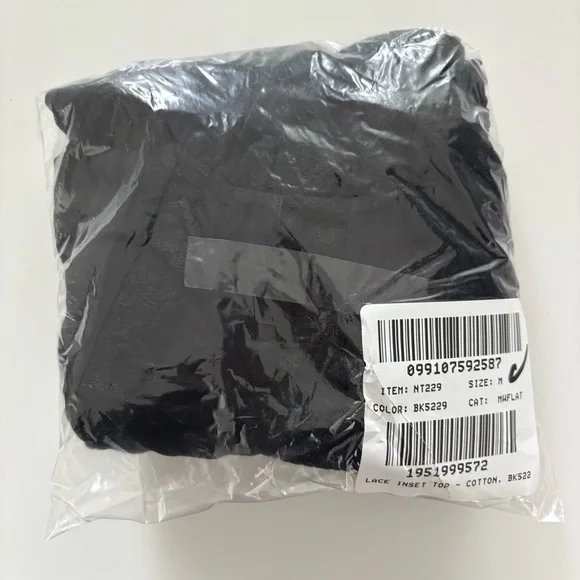 NWT Madewell Lace-Inset Top Blouse Silk True Black - Picture 5 of 6